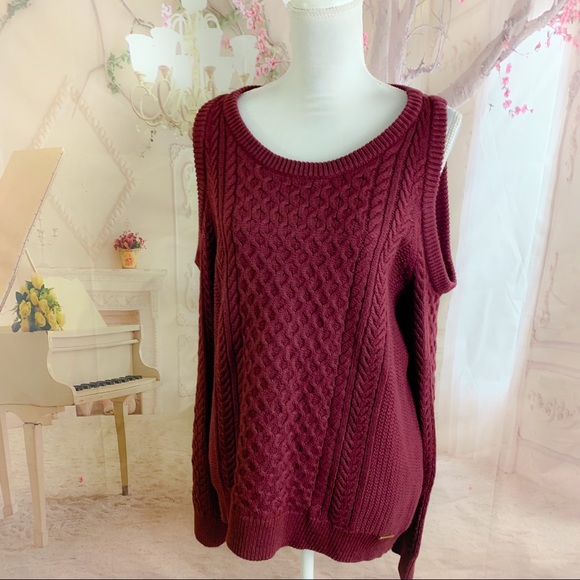 Michael Kors Cold Shoulder Cable Knit Sweater - Picture 5 of 11